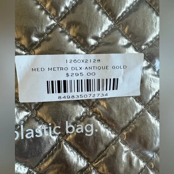 MZ Wallace Antique Gold Medium Metro Tote Deluxe Bag NWT - Picture 2 of 7